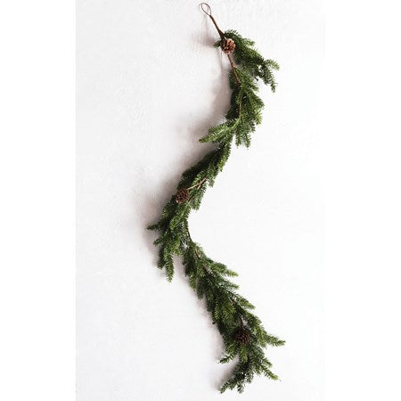 72"L Faux Hemlock Garland with Pinecones