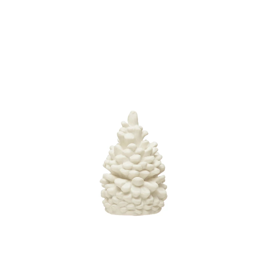 3-1/4" Round x 5"H Stoneware Bisque Pinecone