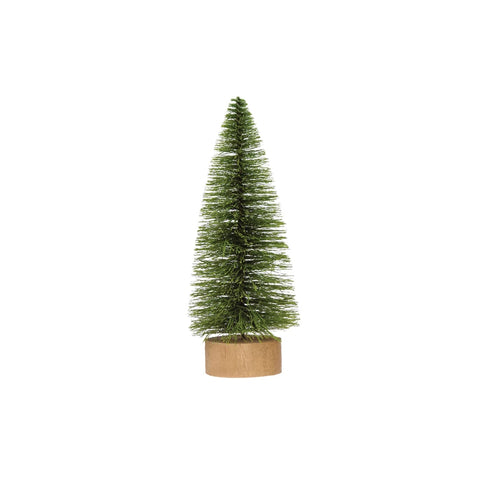 4" Round x 10-1/4"H Sisal Bottle Brush Tree with Wood Base, Green